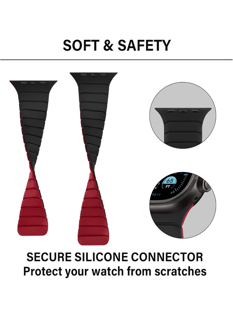 TEMPO Magnetic Silicone Bands Compatible with Apple Watch 49mm 46mm 45mm 44mm 42mm Soft Silicone Replacement Loop Wristband for iWatch Ultra 4 3 2 1 SE Series 12 11 10 9 8 7 6 5 4 3 - Image 4